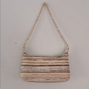 Elegant Straw Wicker Style Chain Strap Bag